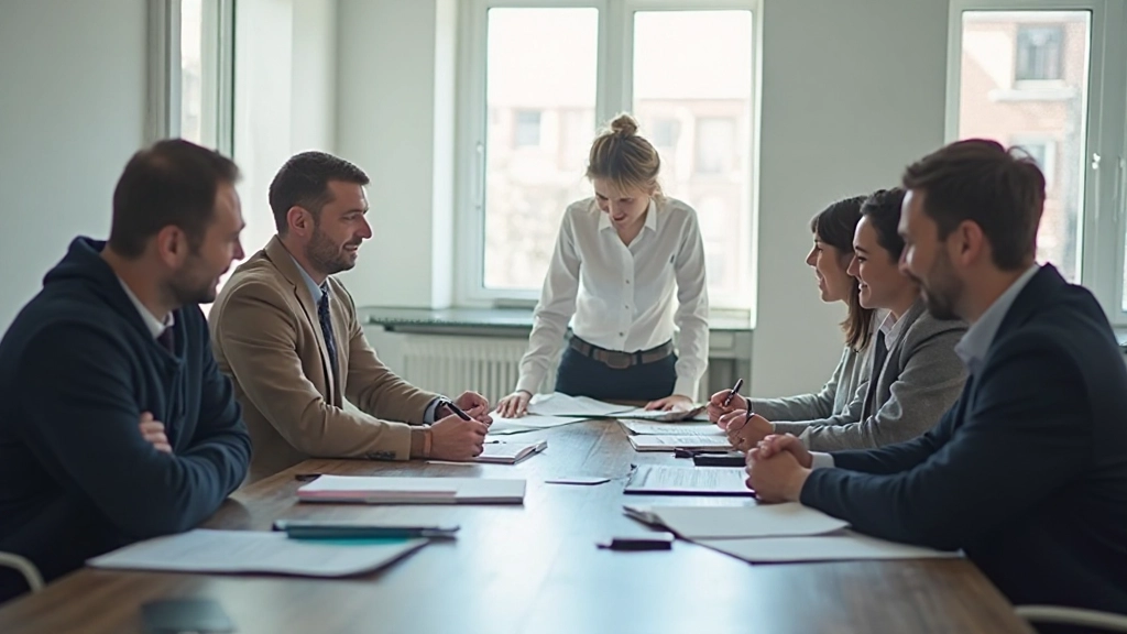 Командное совещание по сотрудничеству с обсуждением общего видения и мотивации